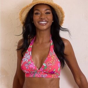 Tommy Bahama  Summer Floral reversible Halter Bikini Top - Small - New